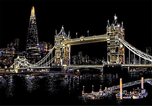 Tower Bridge London | Scratch Art Kit - Custom Paint By Numbers